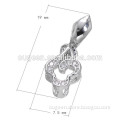 white gold plated flower shape silver jewelry clasp
